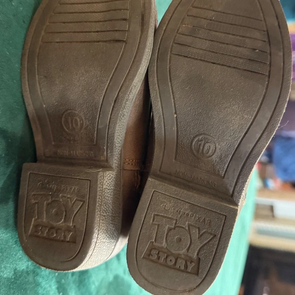 Disney Pixar Toy Story Woody Cowboy Boots Brown Kids Size 10 Non-Marking Sole